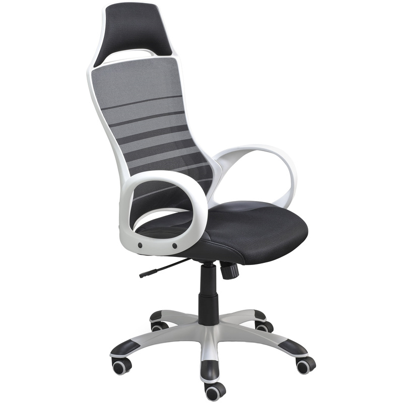 Изображение товара Кресло для руководителя Тесла М-709 серое/чёрное из искусственной кожи ткани и сетки