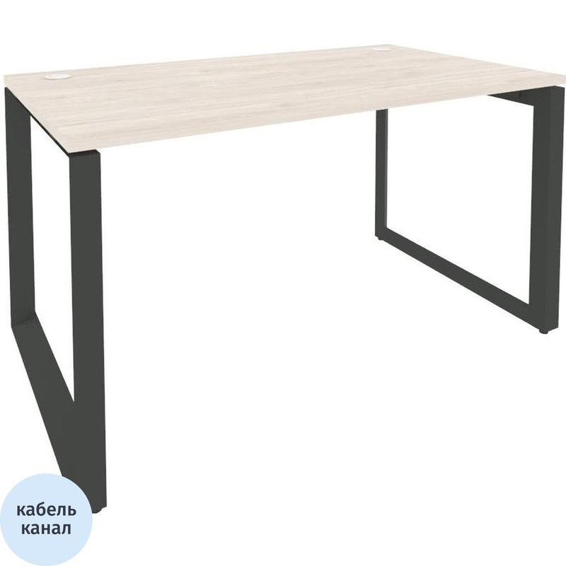 Изображение товара Стол прямой ONIX-О O.MO-SP-3.8 бежевый/антрацит, 1380х800х750 мм, сборный, с кабель-каналом