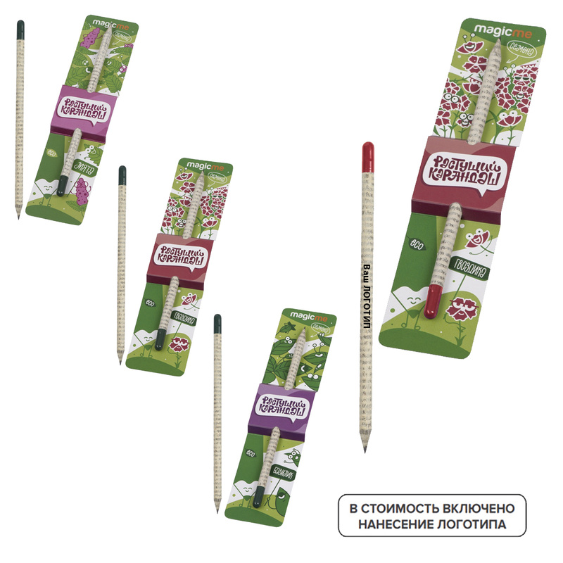 Изображение товара Растущий карандаш с семенами 100 штук индивидуальная печать экологичный сувенир