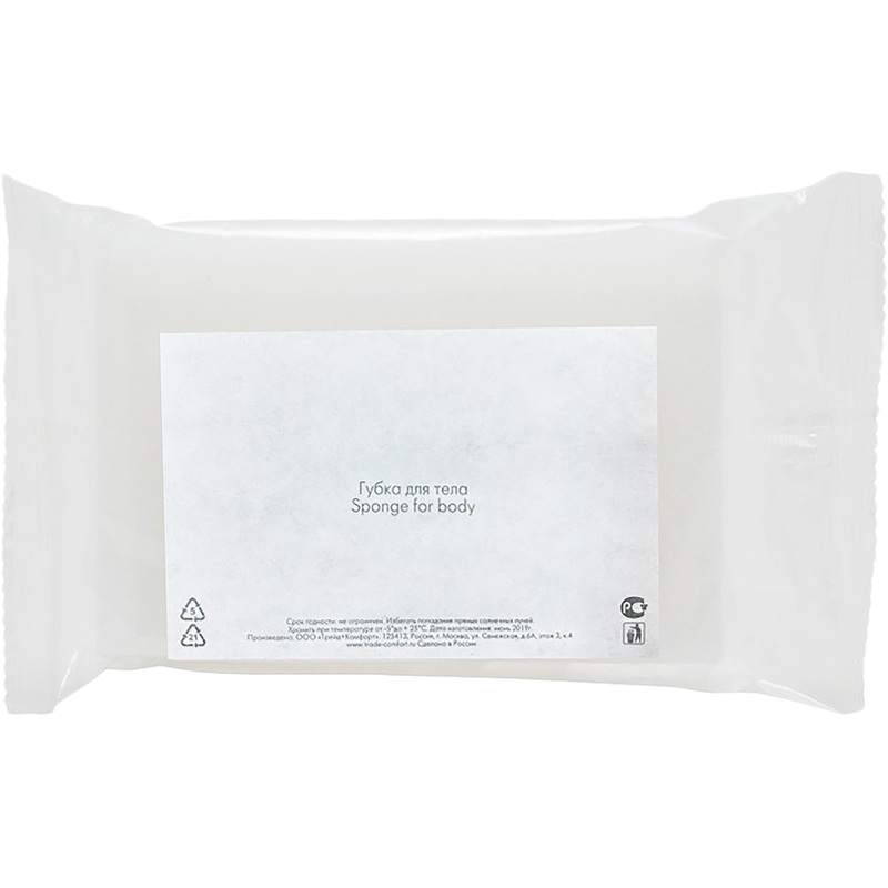 Изображение товара Губка для тела 11.5х8 см флоупак (100 штук в упаковке)