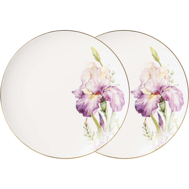 Изображение товара Набор тарелок Lefard Irises 20 см из фарфора с золотистой окантовкой Изображение товара Набор тарелок Lefard Irises 20 см из фарфора с золотистой окантовкой