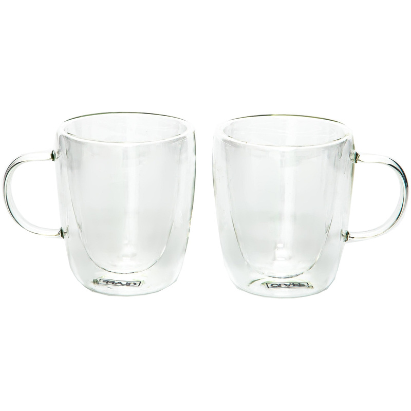 Изображение товара Набор кружек Olaff из двойного стекла 270 мл 2 предмета прозрачные