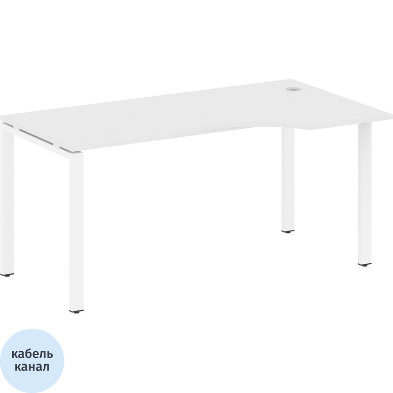 Изображение товара Эргономичный офисный стол Metal System Style БП.СА-1 Пр белый 1600x900x750 мм