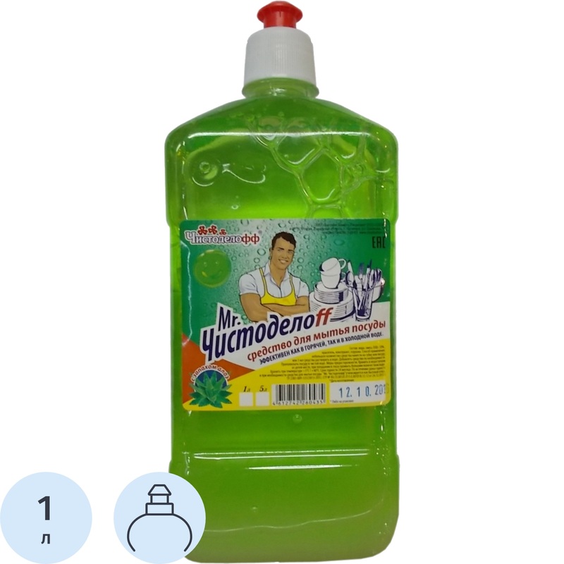 Изображение товара Средство для мытья посуды Чистоделофф Алоэ-вера гель 1 л с дозатором