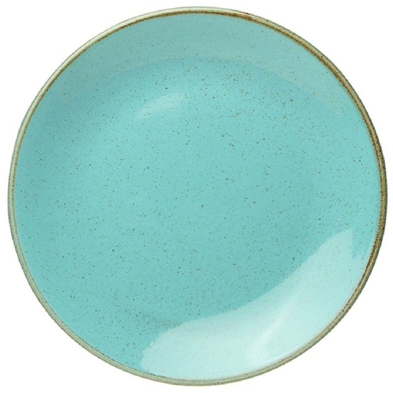 Изображение товара Обеденная фарфоровая тарелка Porland Seasons 24 см бирюзовая комплект 6 штук