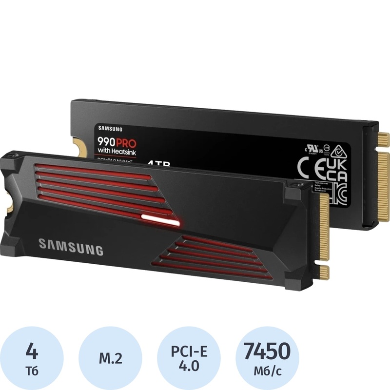 Изображение товара SSD накопитель Samsung 990 PRO 4 ТБ M.2 PCI-E 4.0 TLC высокая скорость