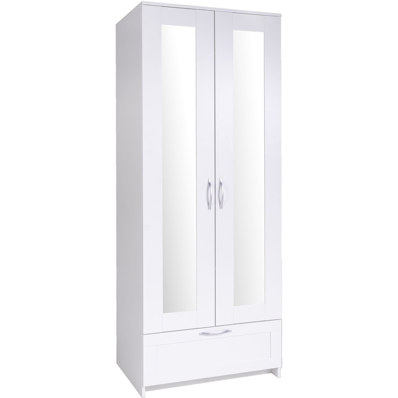 Изображение товара Шкаф для одежды ГУД ЛАКК двухдверный с зеркалами белый 782х585х2196 мм