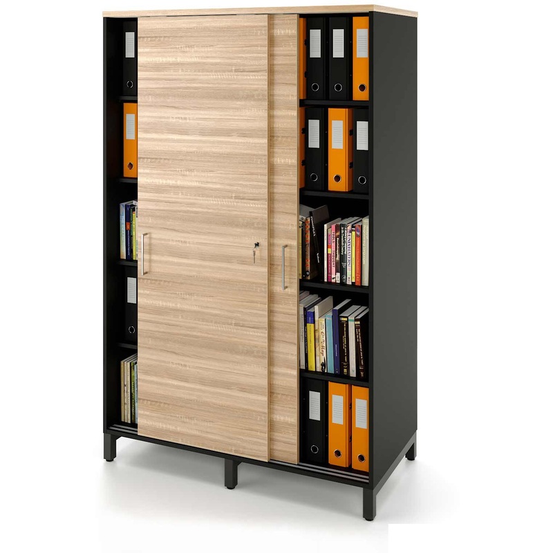 Изображение товара Стеллаж для документов Zamm Формат 11456 дуб бардолино/чёрный 1200х600х1905 мм