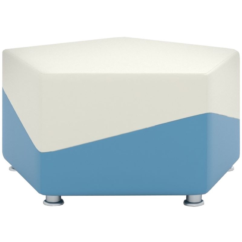 Изображение товара Модуль дивана прямой Lines 1-М 1P5 синий белый искусственная кожа современный дизайн