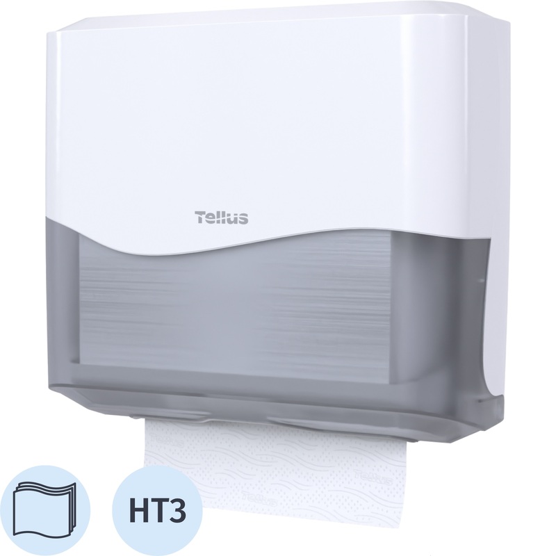 Изображение товара Диспенсер для полотенец листовых Tellus HT3 белый/прозрачный (913500)