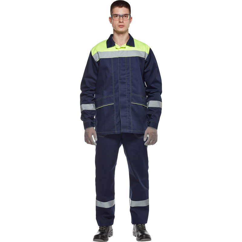 Изображение товара Костюм рабочий летний мужской л35-КПК с СОП синий/жёлтый 48-50