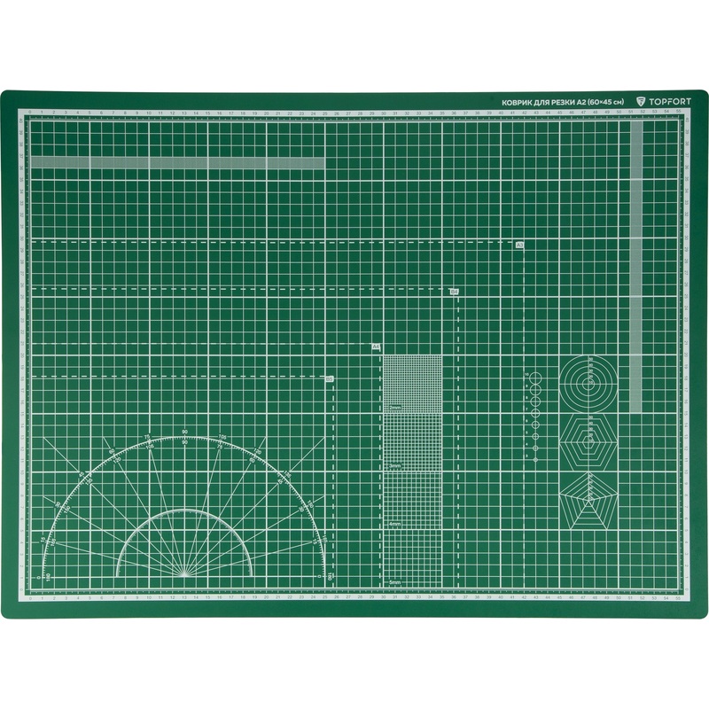 Изображение товара Коврик для резки TOPFORT 3-слойный А2 600х450 мм двусторонний