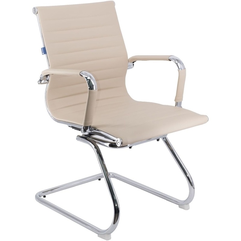 Изображение товара Конференц-кресло Everprof Leo CF бежевое из экокожи с хромированным каркасом