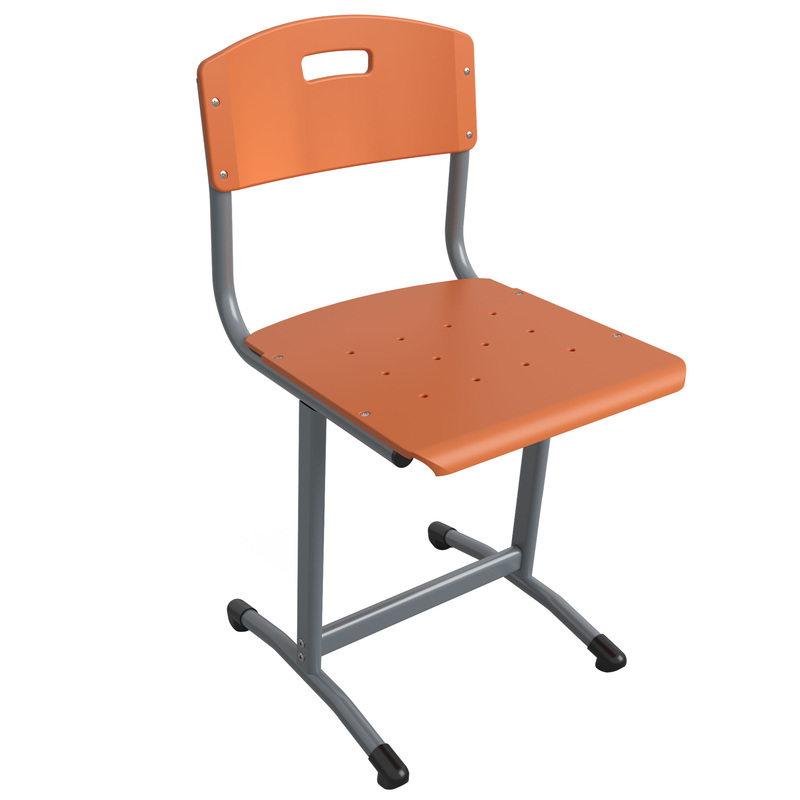 Изображение товара Ученический стул Универсал рост 6 оранжевый и серый цвет прочный металлический каркас