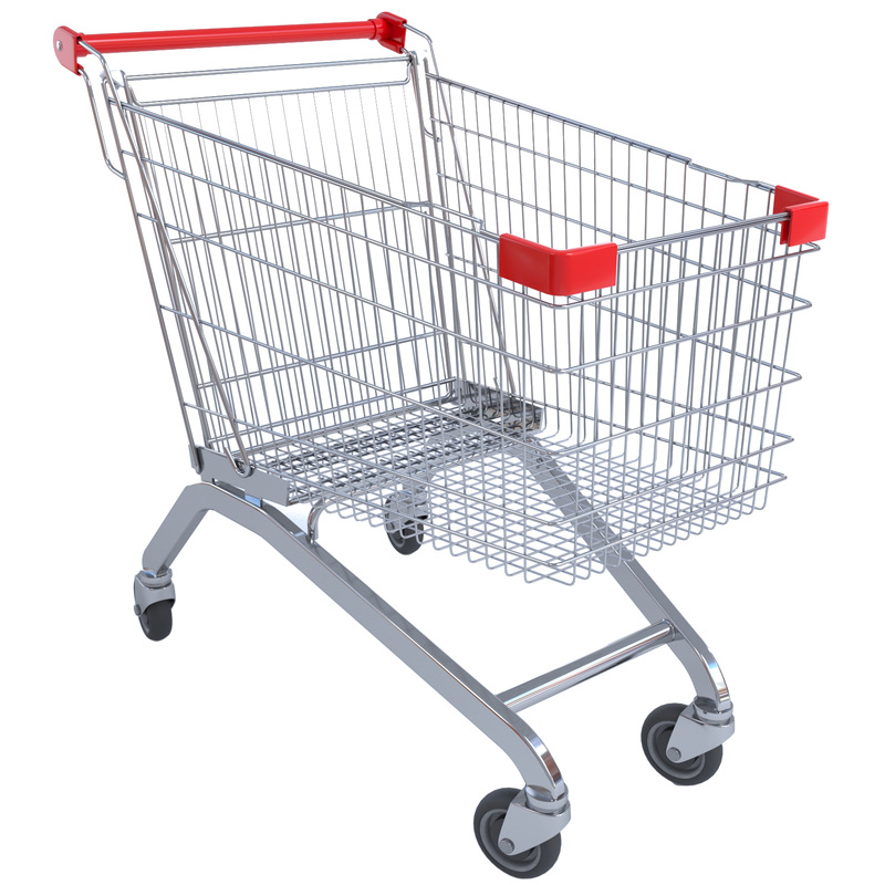 Изображение товара Тележка покупательская А160 БДСПОП красного цвета 160л для магазинов