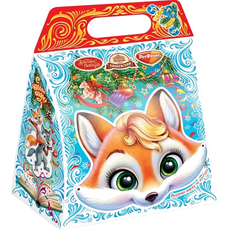 Изображение товара Новогодний сладкий подарок Объединенные кондитеры Маска 701 г с маской и разнообразными сладостями