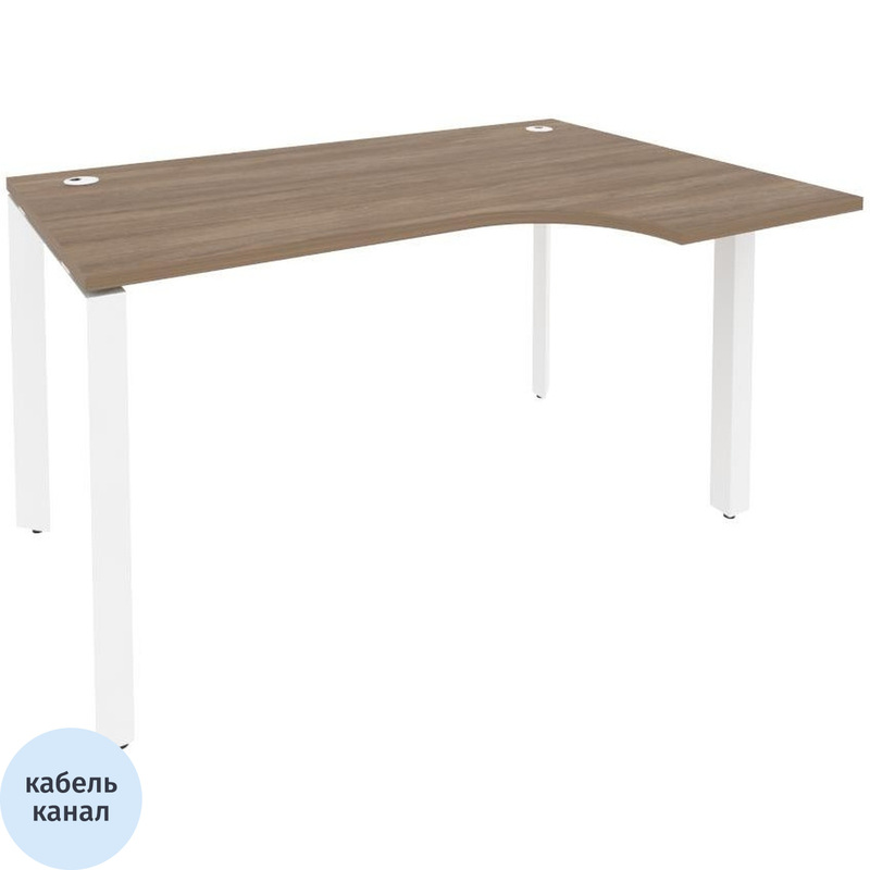 Изображение товара Эргономичный правый офисный стол ONIX-П O.MP-SA-2R дуб аризона белый