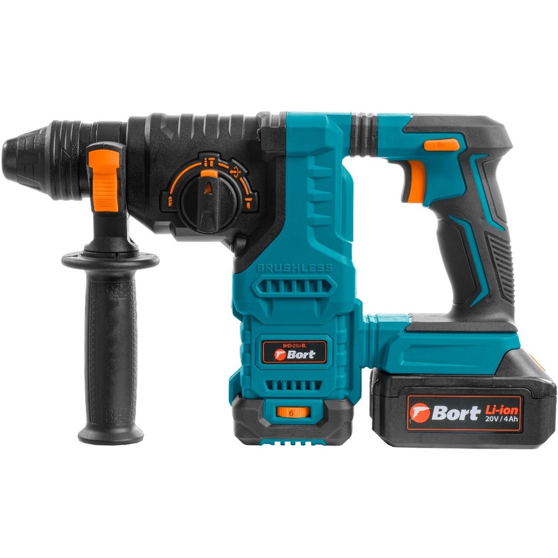 Изображение товара Аккумуляторный перфоратор Bort BHD-21Li-BL с SDS-плюс 3 режимы мощность 800Вт