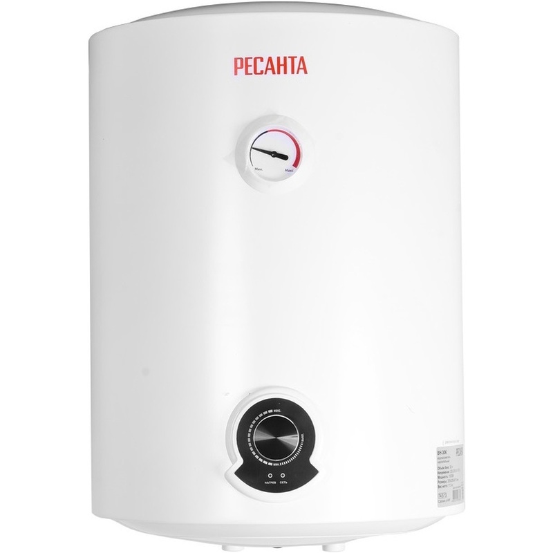 Изображение товара Электрический водонагреватель накопительный Ресанта ВН-30К 30 л вертикальный