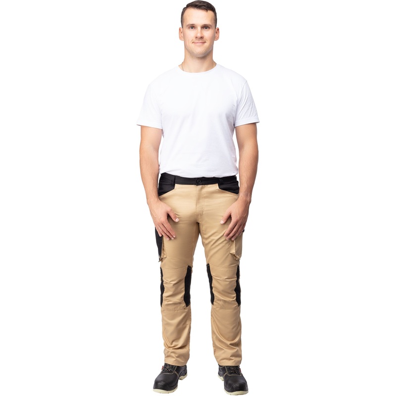 Изображение товара Брюки рабочие летние мужские Delta Plus MACH2 бежевые/чёрные