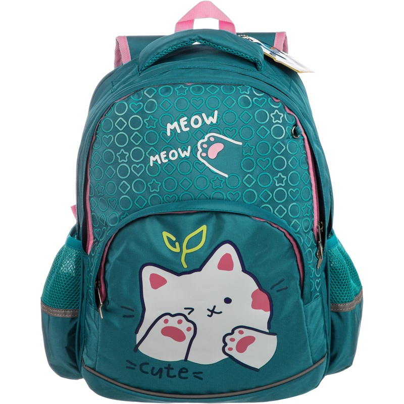 Изображение товара Ортопедический рюкзак Комус Класс Air Meow бирюзовый для девочек