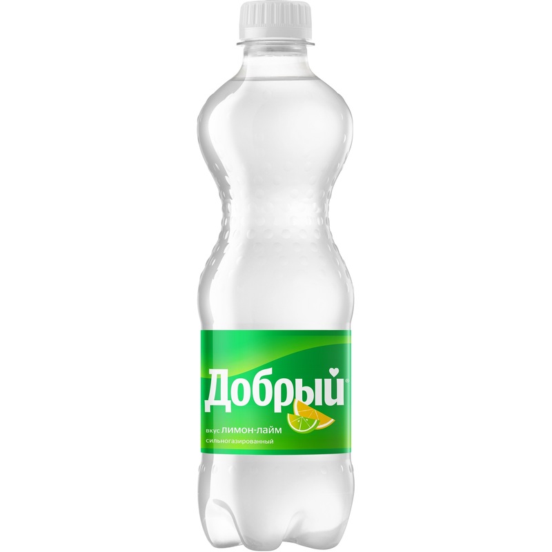 Изображение товара Газированный напиток Добрый с лимоном и лаймом 0. 5 л - освежающий вкус и сильная газировка