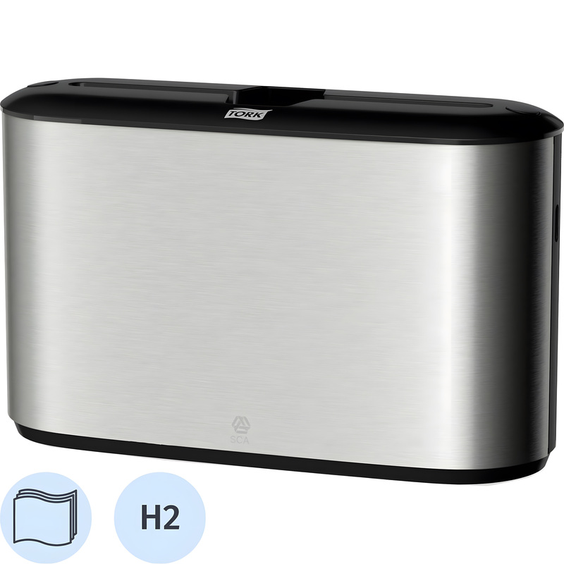 Изображение товара Диспенсер для полотенец листовых ТОРК Xpress серебристый и чёрный