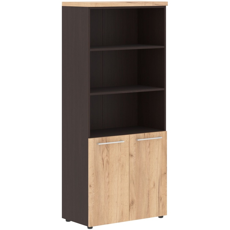 Изображение товара Шкаф для документов Alto AHC 85.5 полузакрытый деревянный с полками и металлическими ручками