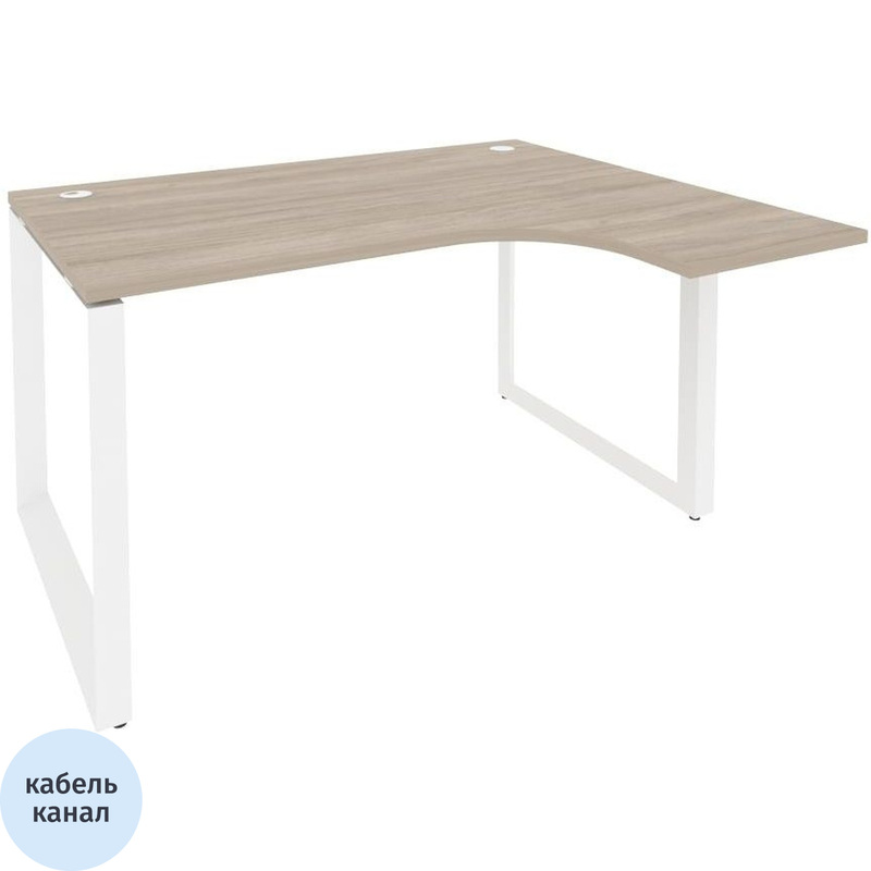 Изображение товара Стол эргономичный ONIX-О правый (дуб аттик/белый, 1380х1180х750 мм)