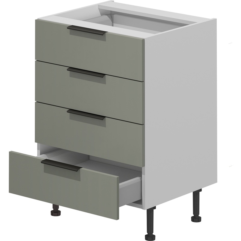 Изображение товара Шкаф кухонный (база) VOK B4DW_72_45 (платиновый зелёный/белый шагрень, 450х530х870 мм)