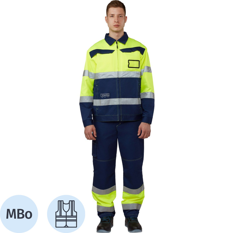 Изображение товара Рабочий летний мужской костюм Кандел КБР с СОП синий лимонный размеры 44-46