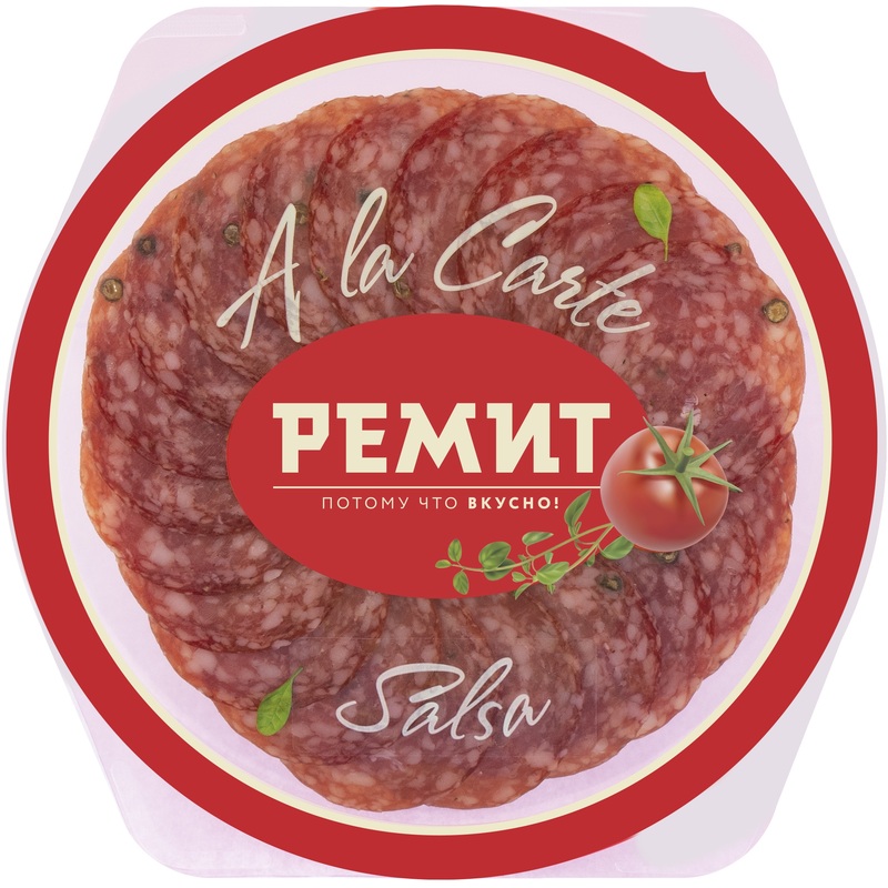 Изображение товара Колбаса Ремит Salsa сырокопчёная нарезка 80 г