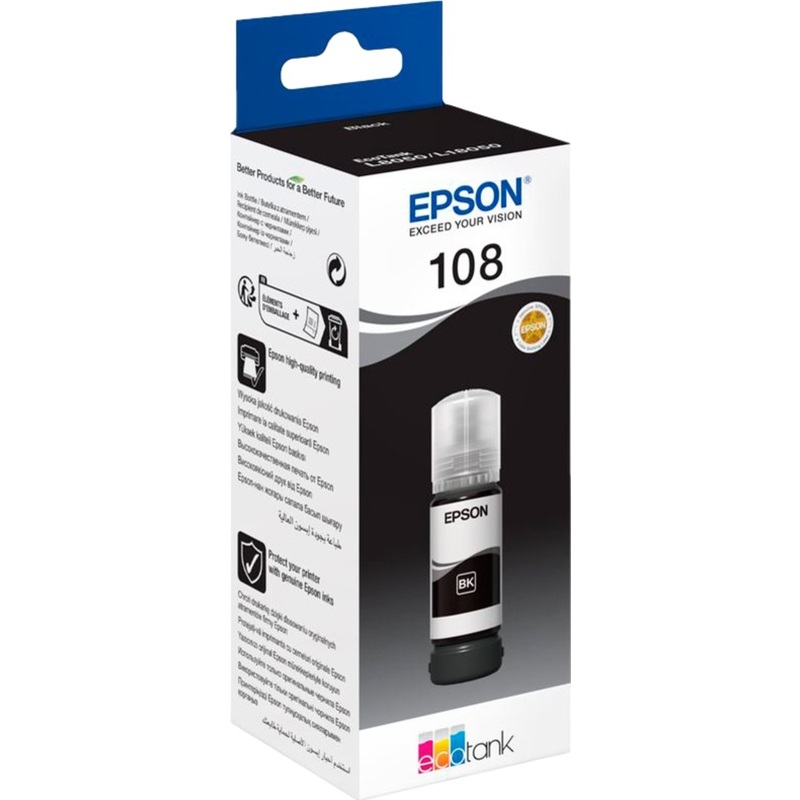 Изображение товара Оригинальные чернила Epson 108 C13T09C14A черные