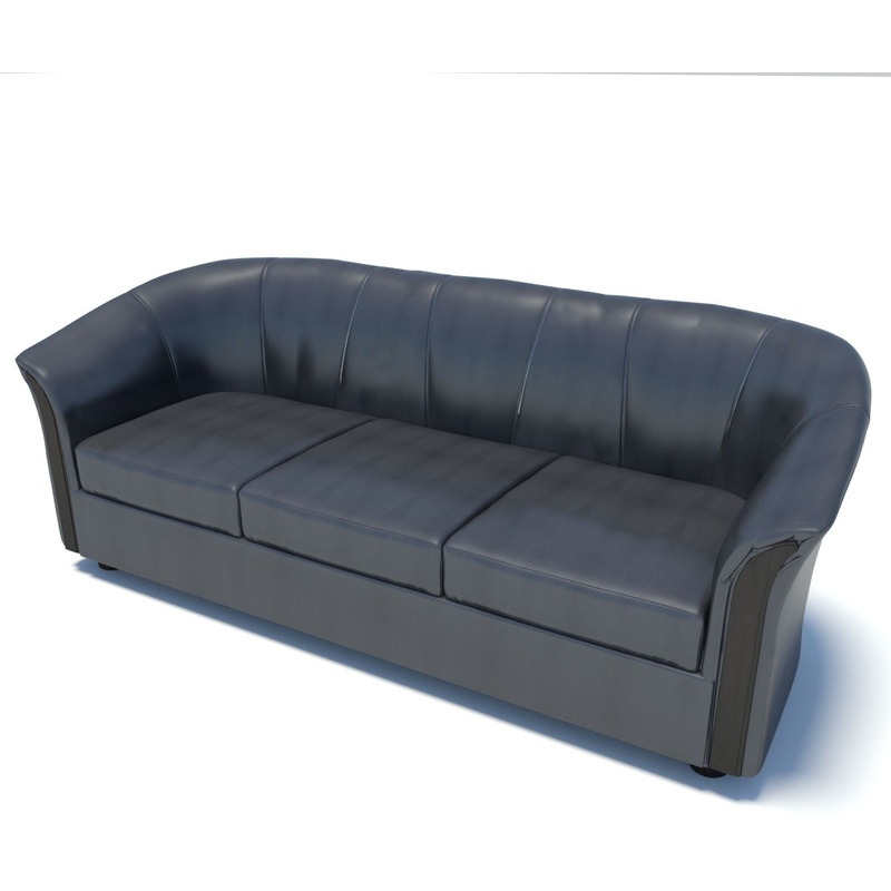 Изображение товара Диван трёхместный Фаворит Ф 3 черный из экокожи Россия