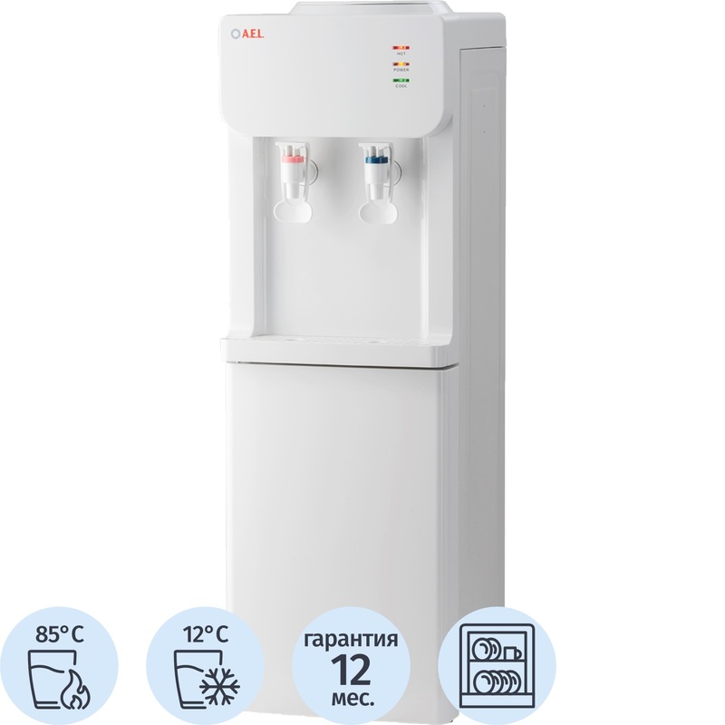 Изображение товара Кулер для воды AEL LC-AEL-87c белый с нагревом и охлаждением