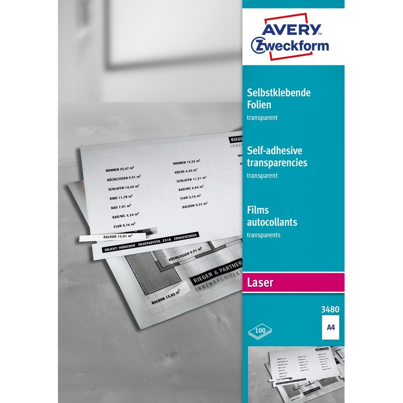 Изображение товара Пленка для проекторов Avery Zweckform 3482 прозрачная А4 25 листов