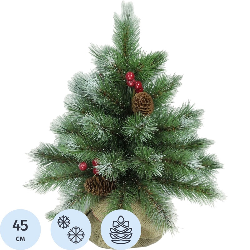 Изображение товара Искусственная настольная елка Beatrees Ice Tiffany 45 см заснеженная с украшениями