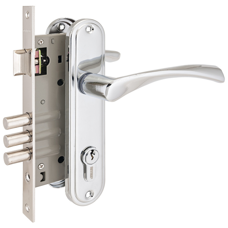 Изображение товара Врезной замок Аллюр 103/3 CP хромированный для деревянных дверей