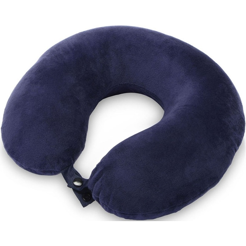 Изображение товара Подушка дорожная Basic из полиэстера с эффектом памяти синяя для путешествий