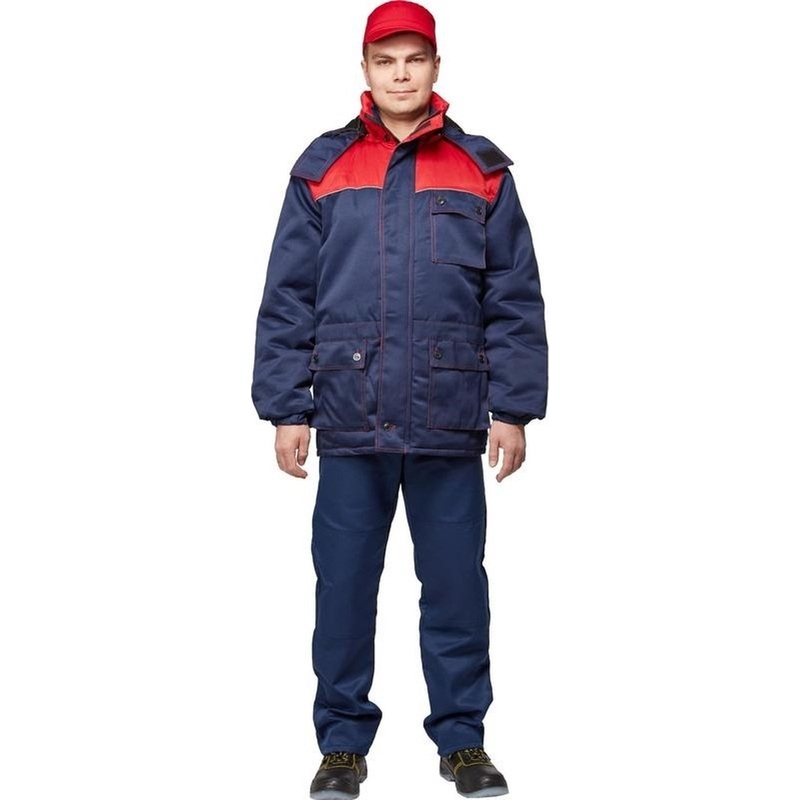 Изображение товара Рабочая зимняя куртка мужская из греты со светоотражающим кантом, утепленная, размер 60-62