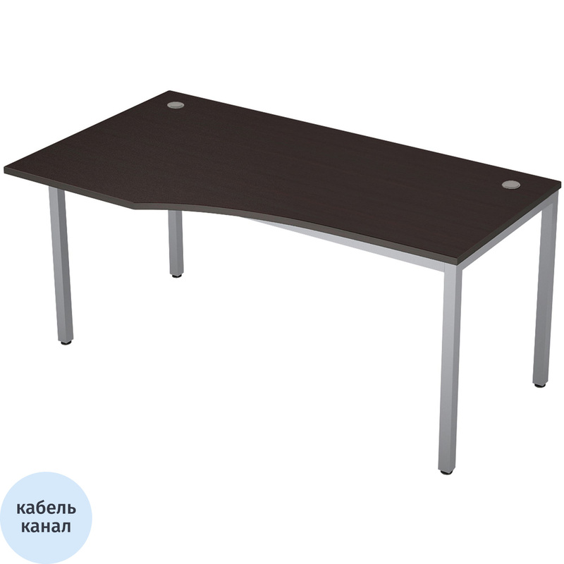 Изображение товара Эргономичный левый стол Avance 6М.020 венге алюминий матовый 1600х900х750 мм