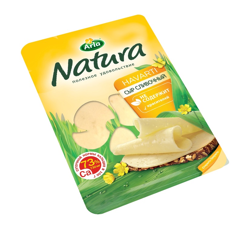 Изображение товара Сыр Натура сливочный 45% нарезка 150 гр - вкусное решение для закусок