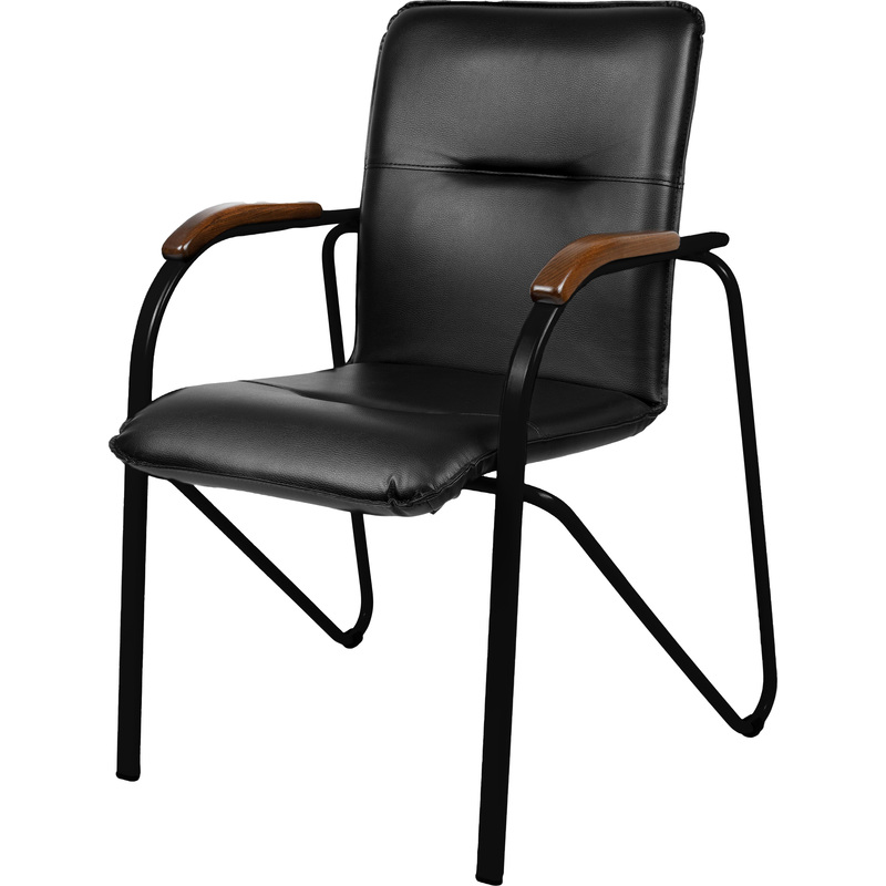 Изображение товара Конференц-кресло Easy Chair Samba Black черное с ореховыми подлокотниками