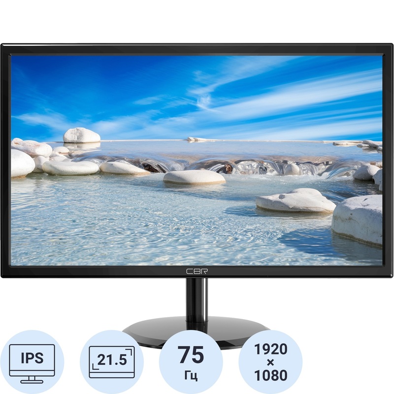 Изображение товара Монитор 21.5 IPS Full HD CBR MF-2201 черный с HDMI и VGA