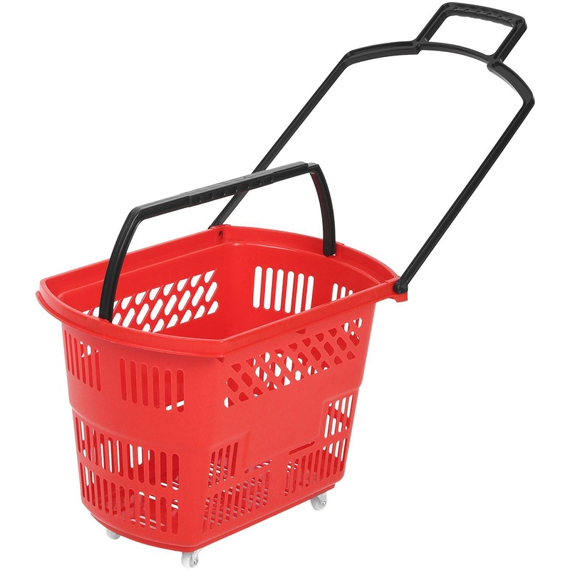 Изображение товара Корзина-тележка Комус Мебель B35C.ECO.RD.BL пластик красный и чёрный