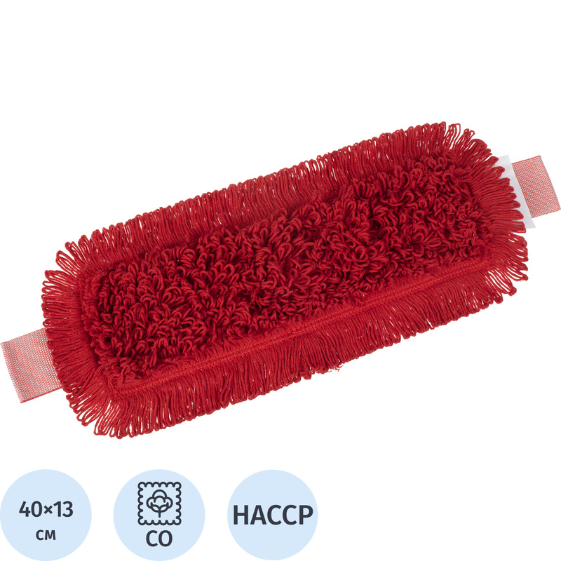 Изображение товара Насадка МОП для швабры-флаундера (плоской) A-VM хлопок 40x13 см красная