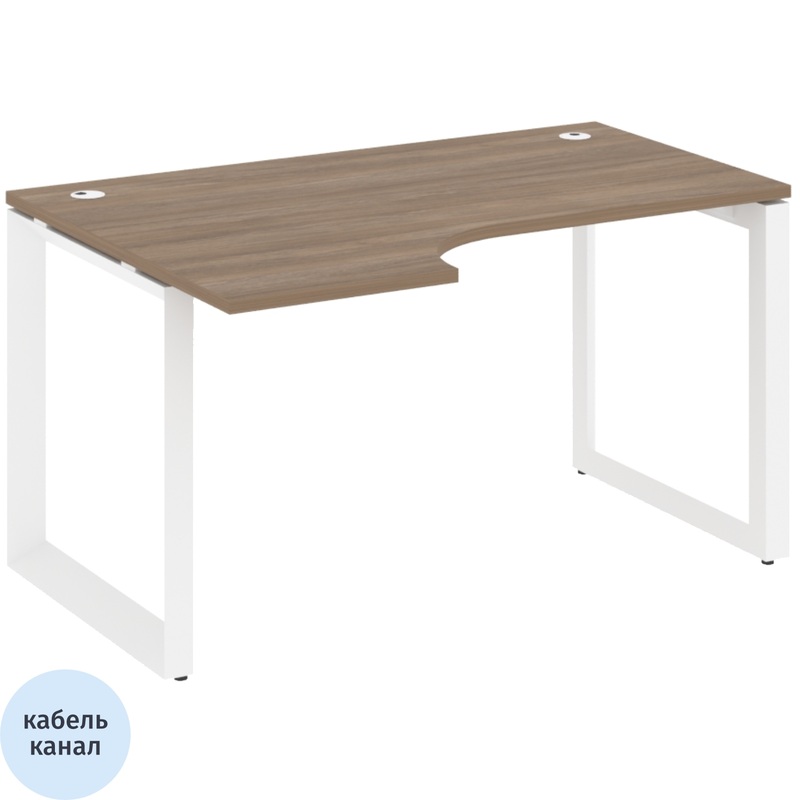 Изображение товара Эргономичный левый стол ONIX-О дуб аризона белый 1380х980х750 мм