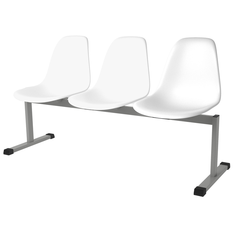 Изображение товара Многоместная секция Темп СМ111/2-03 белый/металлик (3 места, металл)