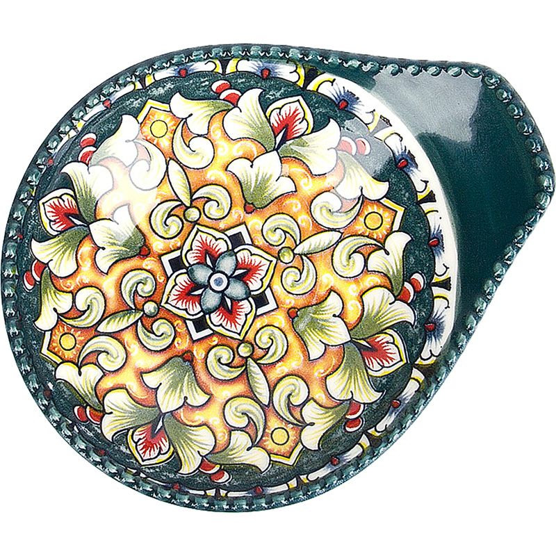 Изображение товара Оливница фарфоровая Nouvelle Home Arabesque 120х100х30 мм с ручкой разноцветная 2 штуки в упаковке (860020)