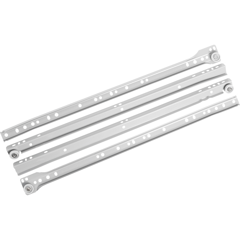 Изображение товара Направляющие StahlBuro 450/0,8 серый для мебели, роликовые, фиксация